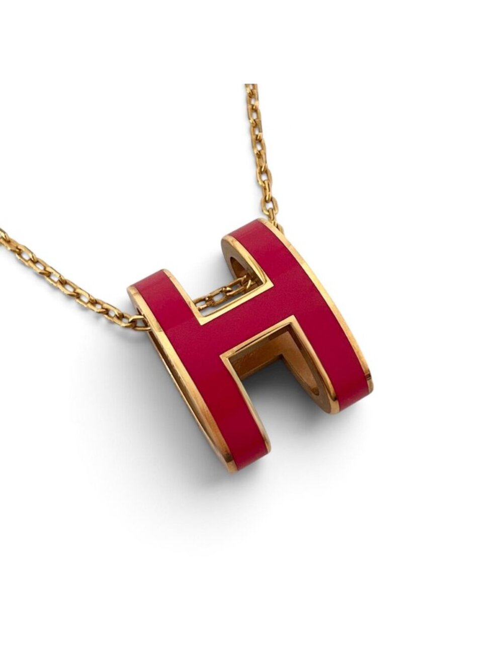 Hermes Mini Pop H Pendant Metal Lacquer Rose